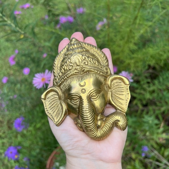 Beautiful Lord Ganesha Face Statue Wall Hanging Christmas Gift Home Decor Art - Picture 12 of 13